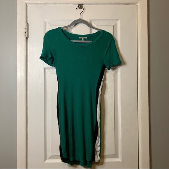 Charlotte Russe Green Long Ribbed T-Shirt Black and White Stripes Medium - Picture 6 of 6